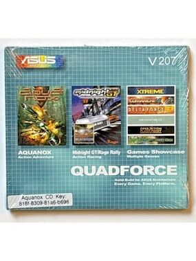 ASUS Quadforce PC CD Rom Aquanox Midnight GT Rage Rally Games Sealed